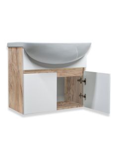 Тумба Runo Лада 60 подвесная крафтовый дуб под умывальник Уют 60 (00-00001371)